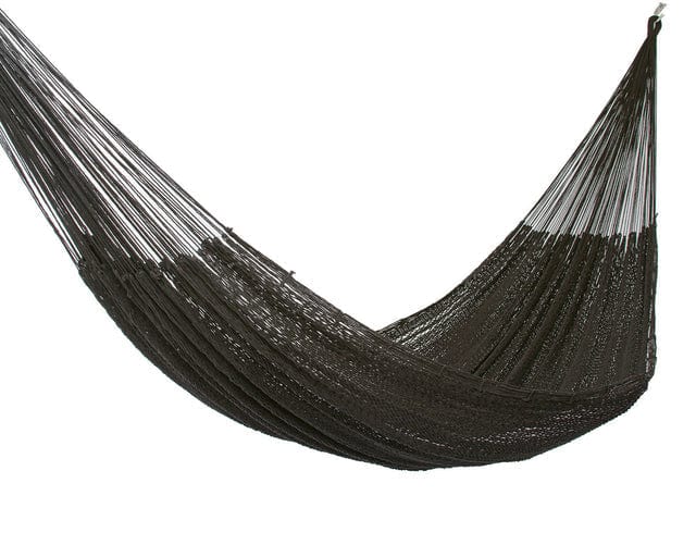 King Size Outdoor Cotton Mexican Hammock In Black