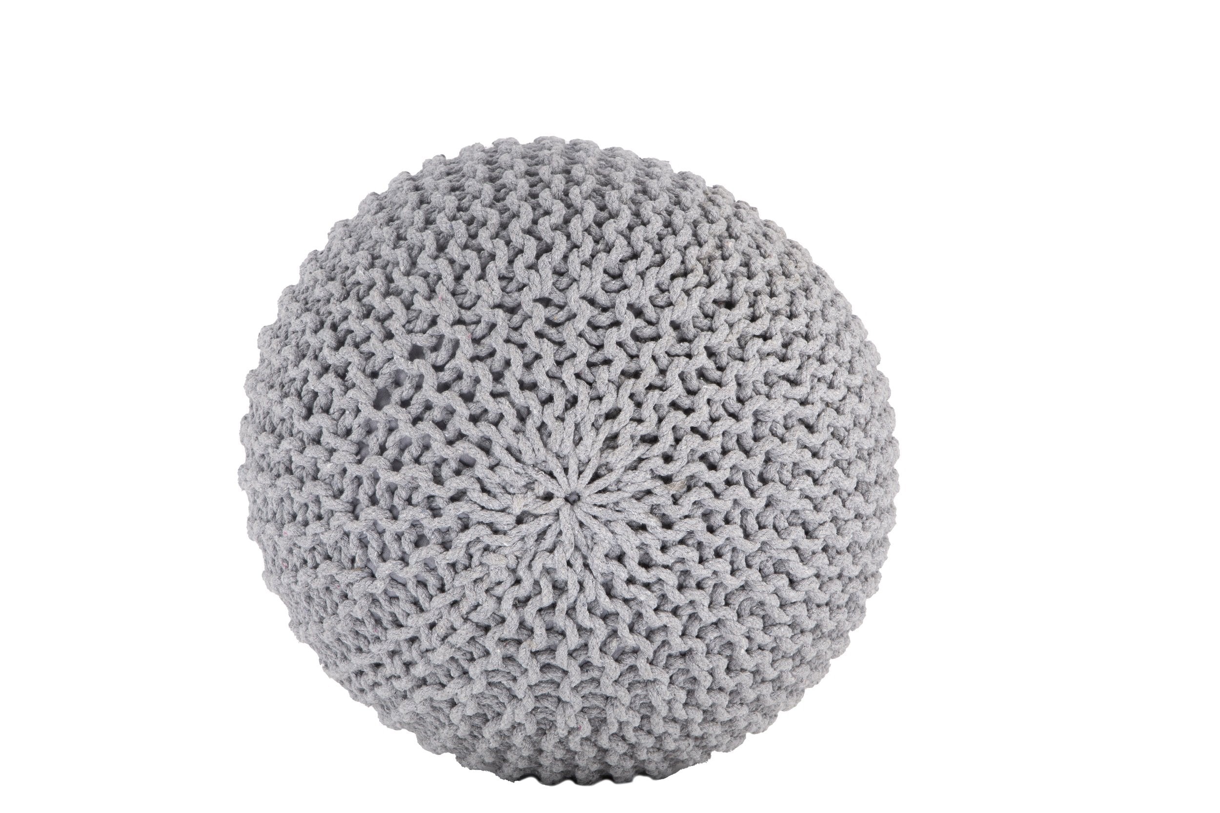 Knitted Pouf LIGHT GREY