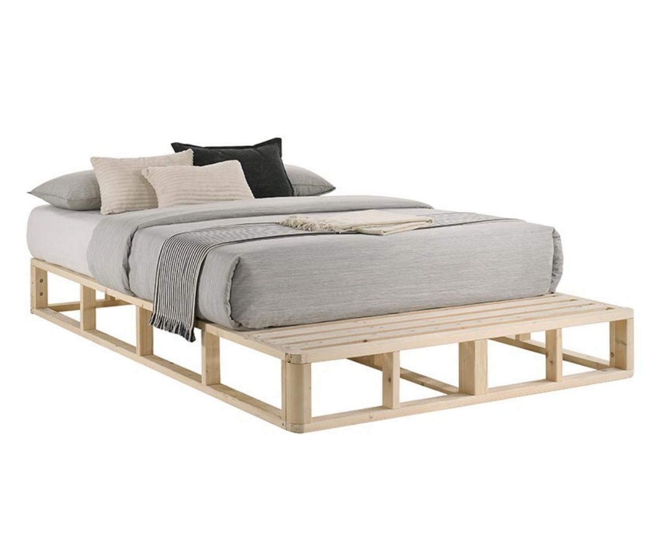 Furniture > Bedroom Kurt Wooden Platform Bed Frame Base Double