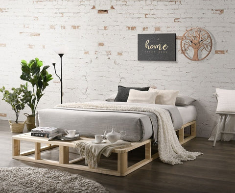 Furniture > Bedroom Kurt Wooden Platform Bed Frame Base Double