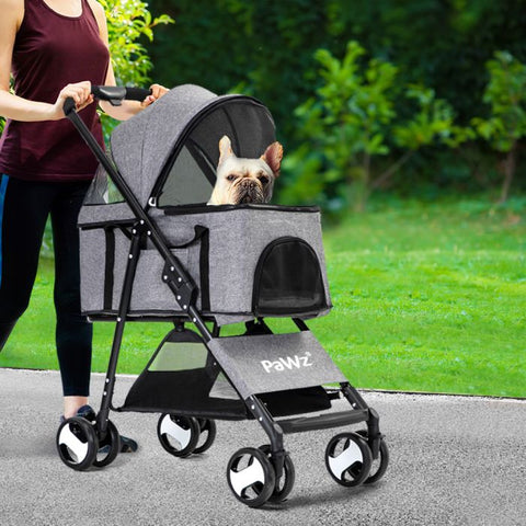 Large Pet Stroller Dog Cat Travel Carrier Pram Foldable Pushchair Outdoor