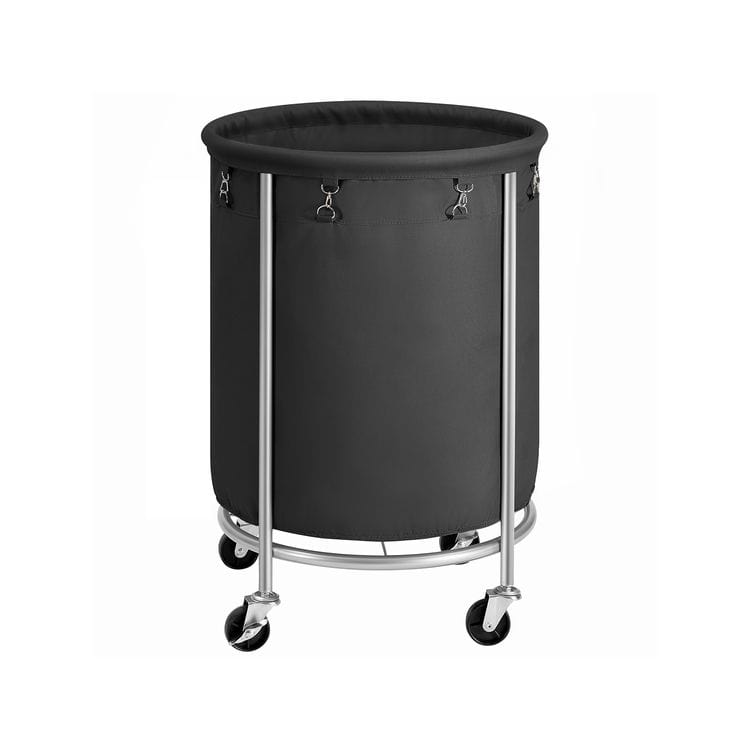 Laundry Basket with Wheels Black