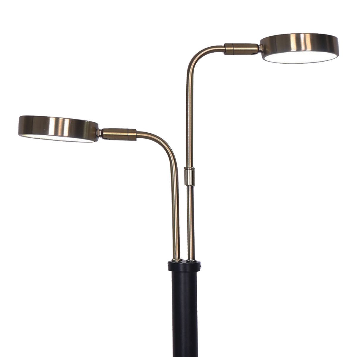 LED Metal Table Lamp with 2 Lights Brushed Gold Black Finish