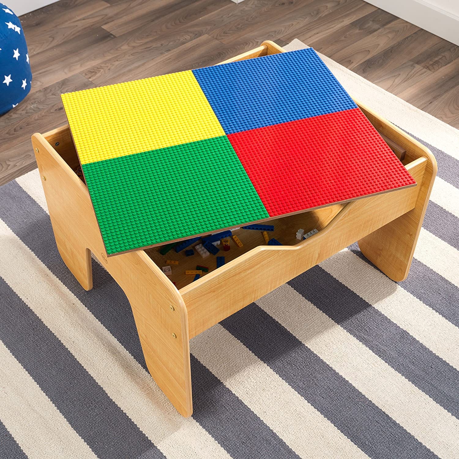 Lego Compatible 2 In 1 Activity Table For Kids (Natural