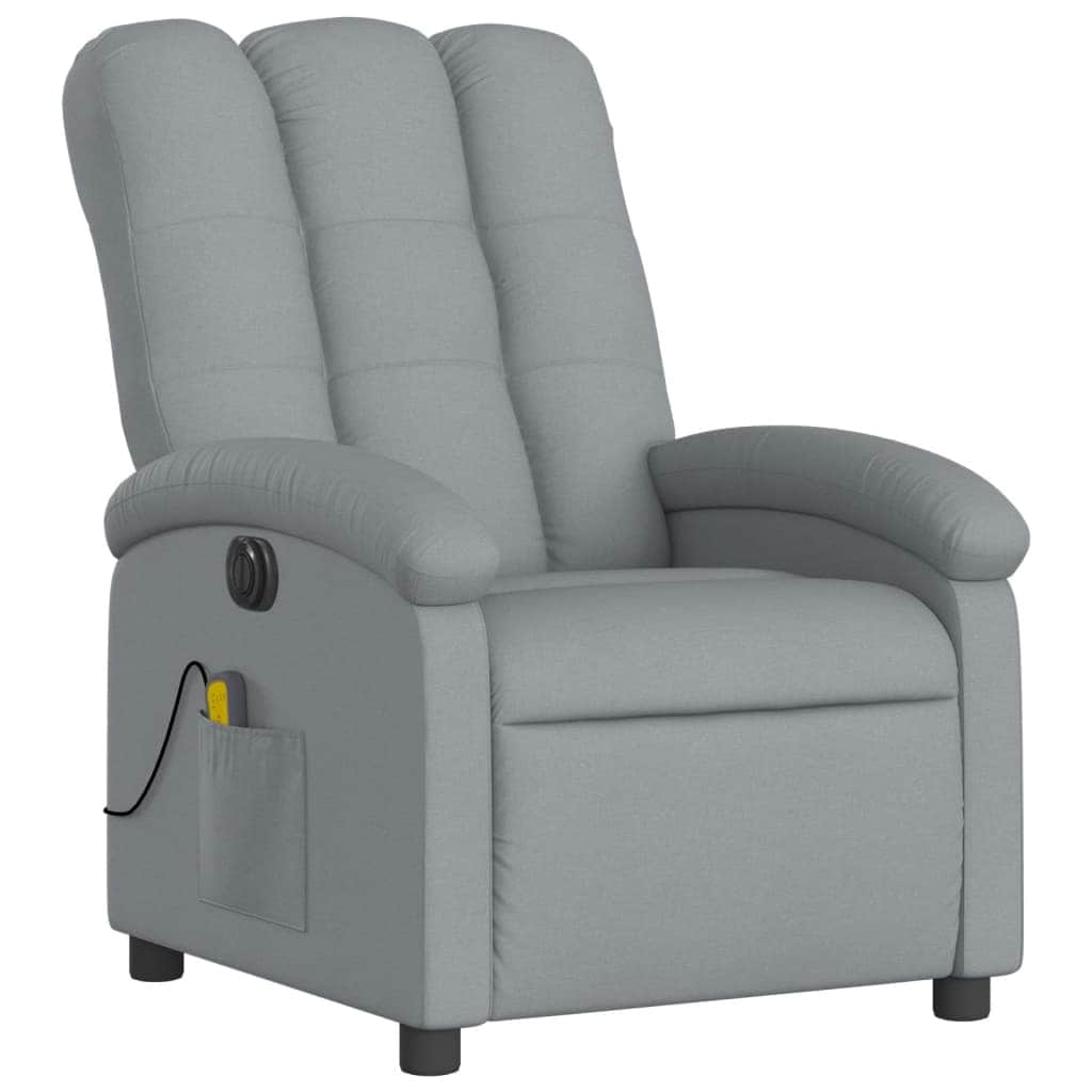 Light Grey Fabric Electric Massage Recliner Chair