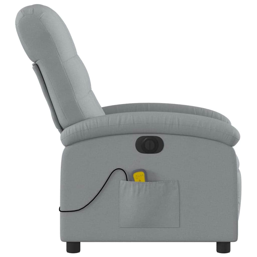 Light Grey Fabric Electric Massage Recliner Chair