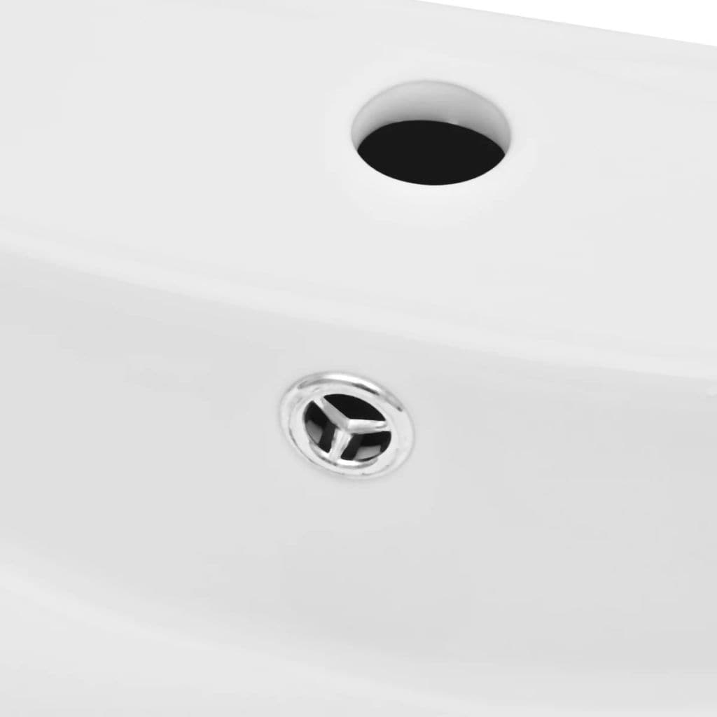 vidaxl35- Luxury Ceramic Basin Rectangular with Overflow & Faucet Hole