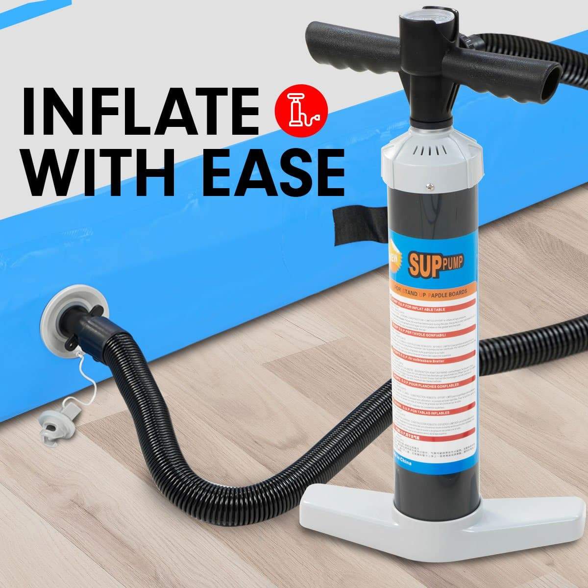 Manual Hand SUP Pump for Inflatables Air Mattresses Beds Toys Mats