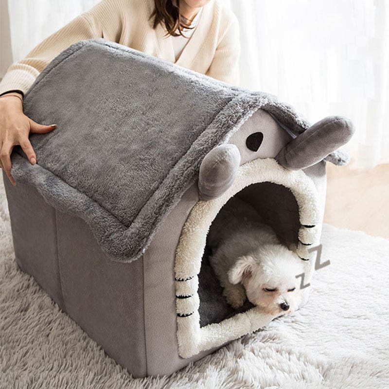 Medium Dog House Bed Portable Cat Bed Removable Cushion Cat Cave