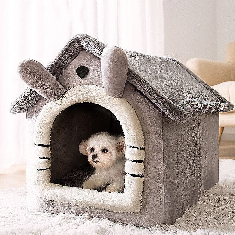 Medium Dog House Bed Portable Cat Bed Removable Cushion Cat Cave