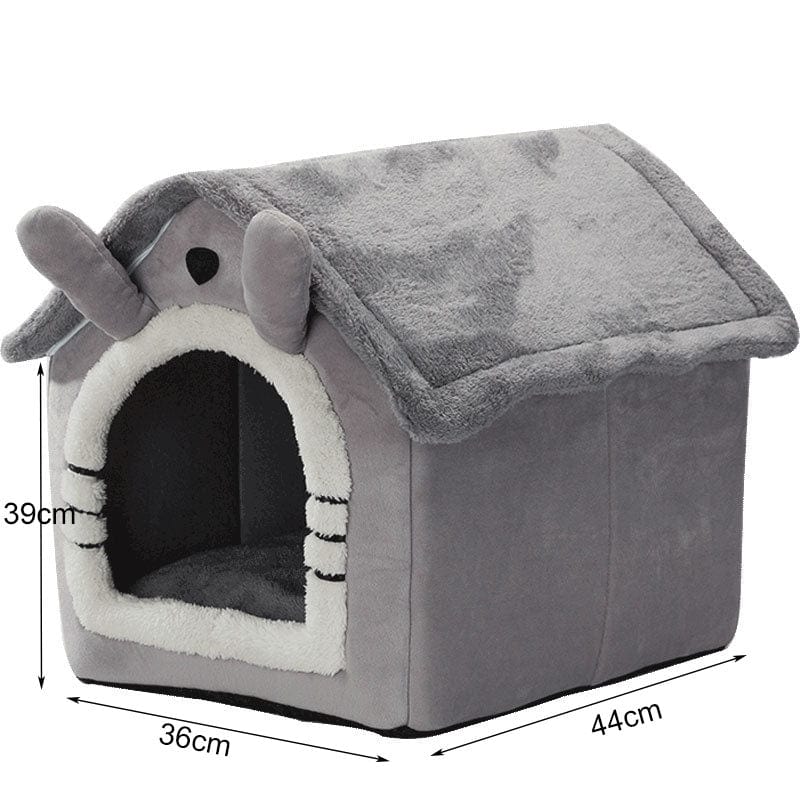 Medium Dog House Bed Portable Cat Bed Removable Cushion Cat Cave