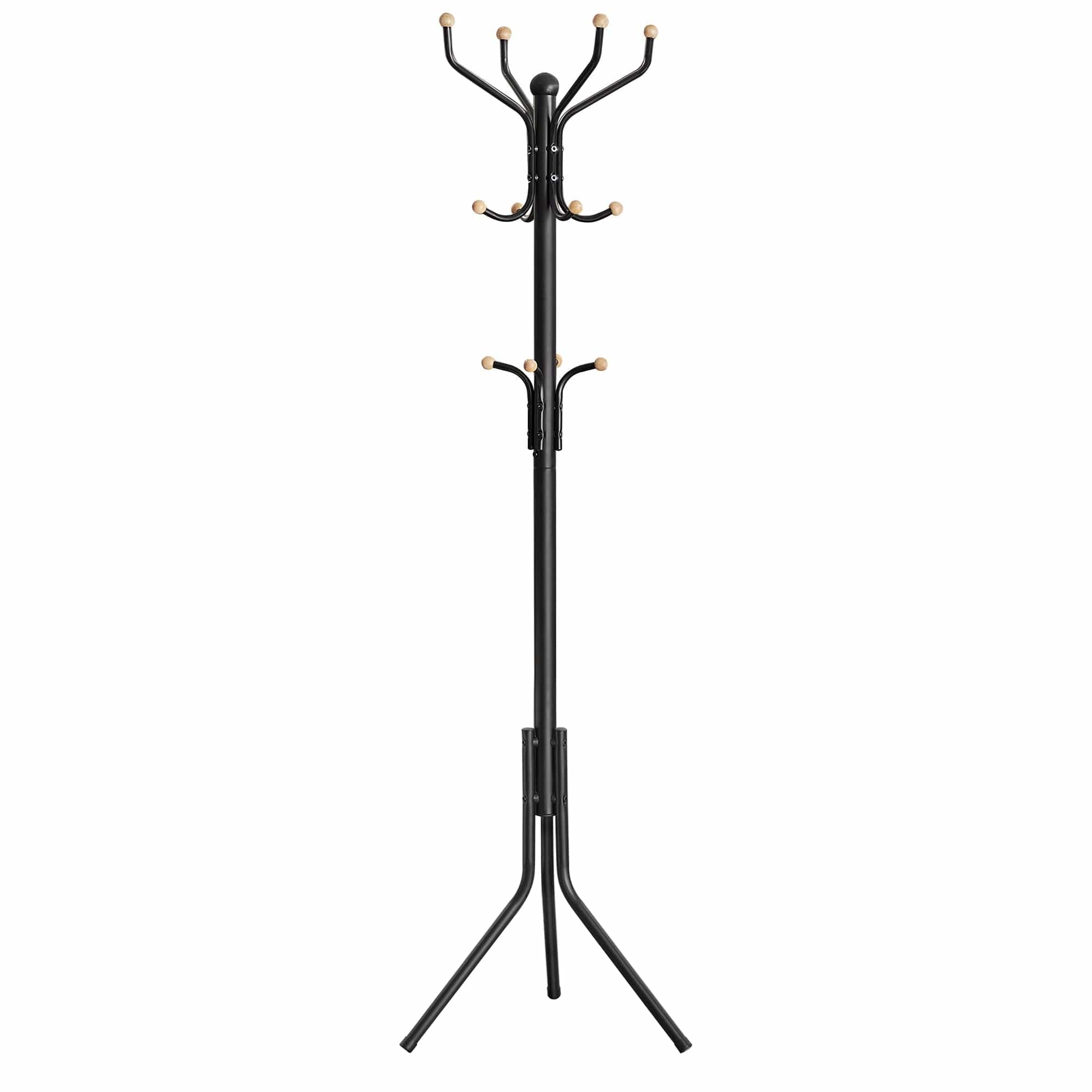 Metal Coat Rack 182 cm Tall Hall Tree Black