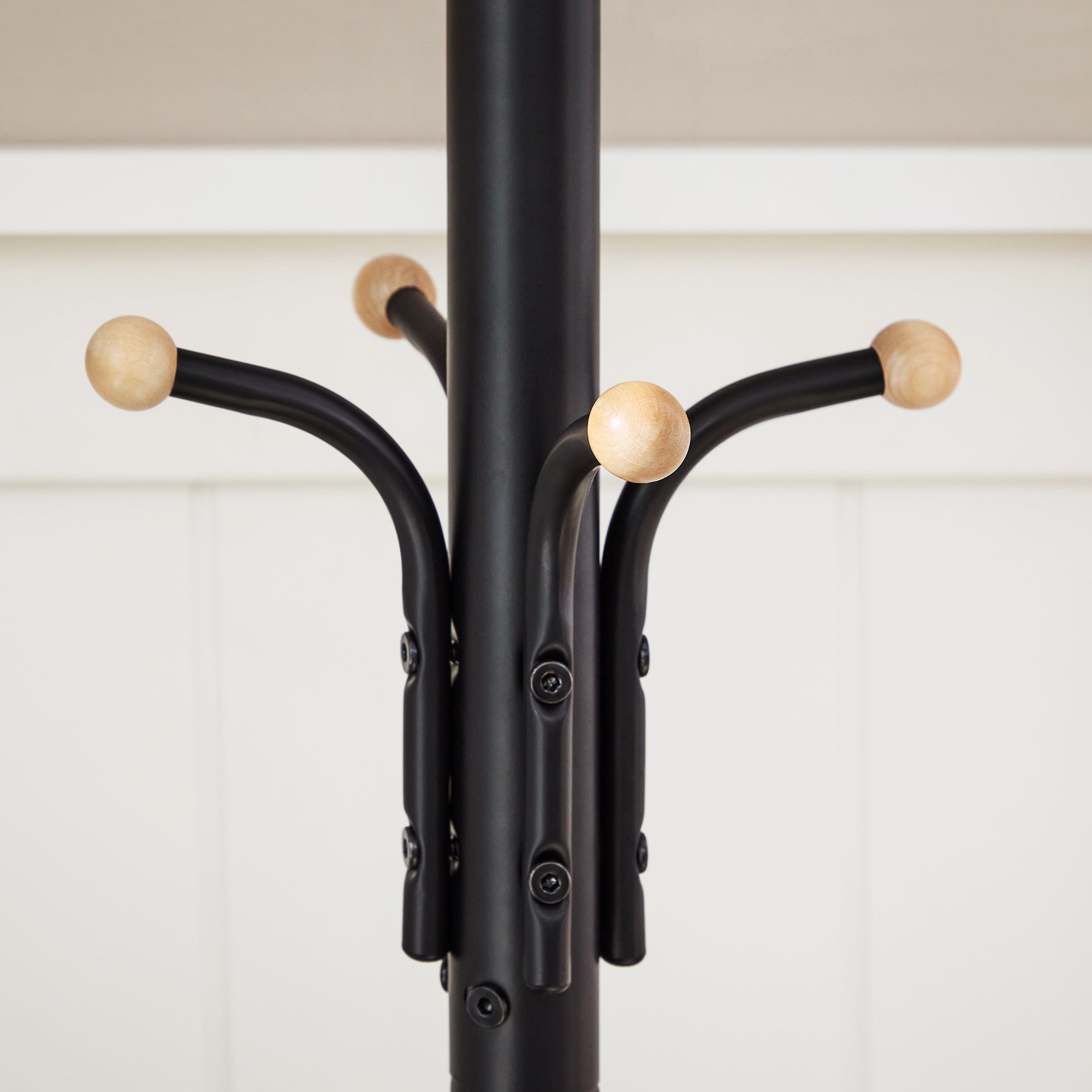 Metal Coat Rack 182 cm Tall Hall Tree Black