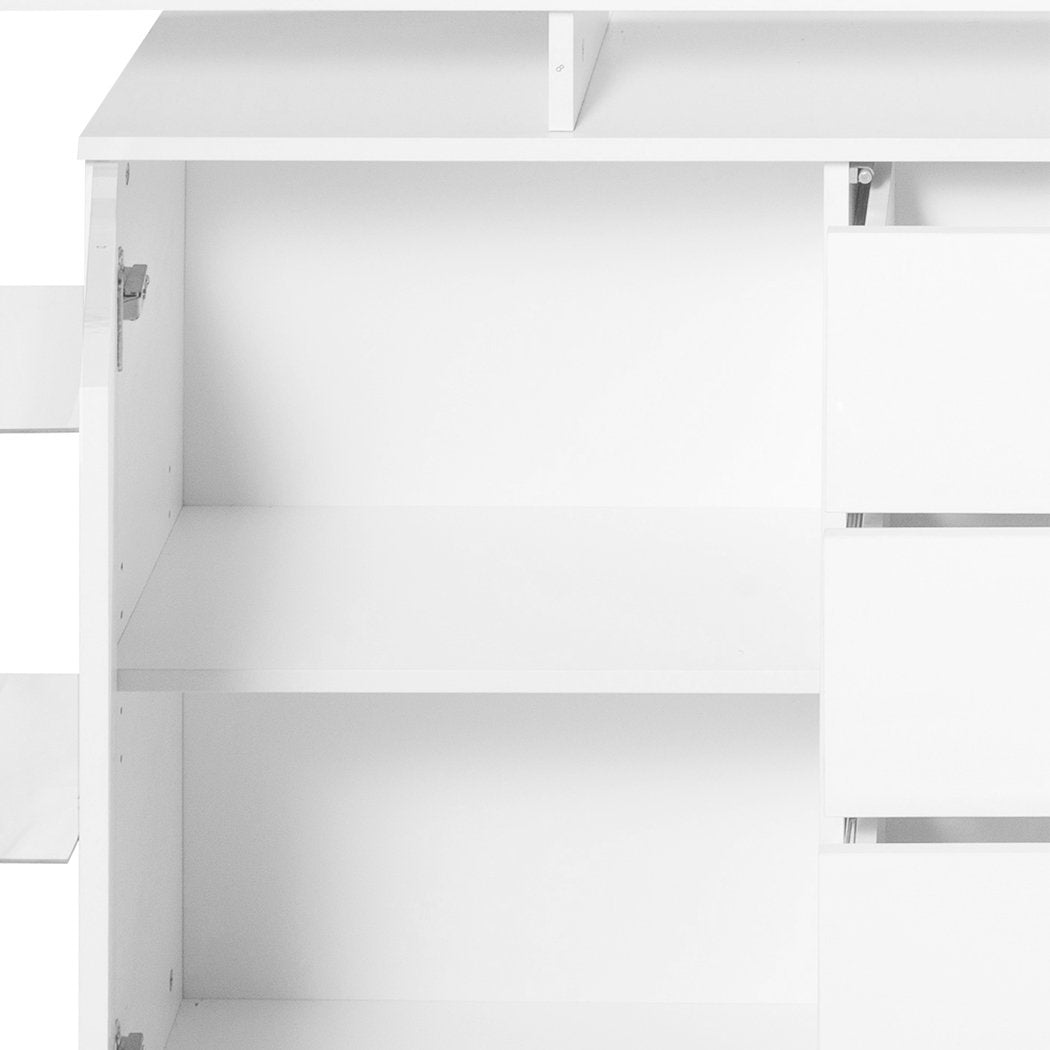 dining room Modern Sideboard Cabinet Storage Cupboard Drawers White 192Cm