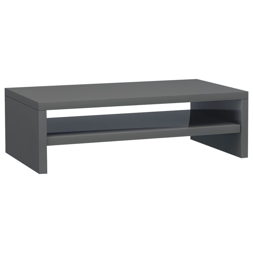 Monitor Stand High Gloss Grey 42x24x13 cm Chipboard