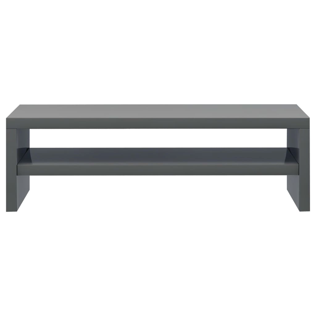 Monitor Stand High Gloss Grey 42x24x13 cm Chipboard