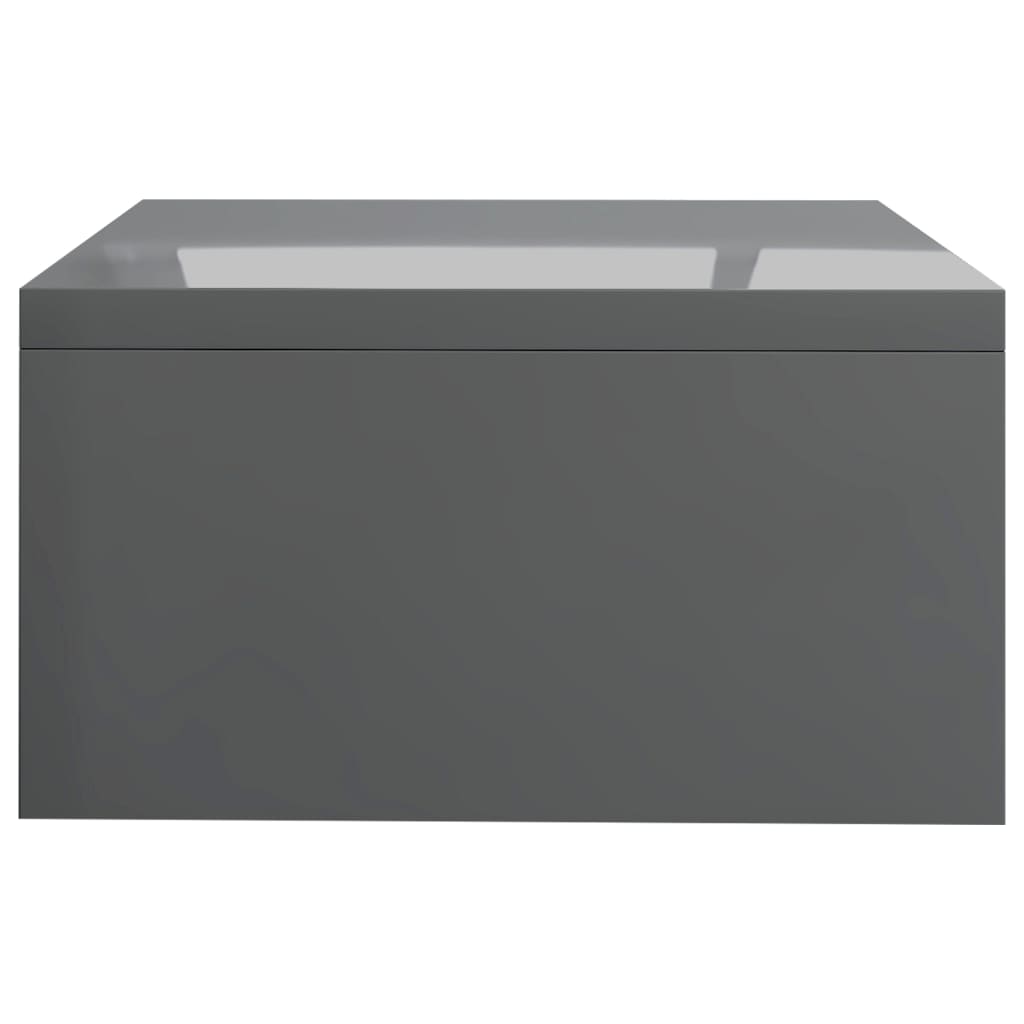 Monitor Stand High Gloss Grey 42x24x13 cm Chipboard