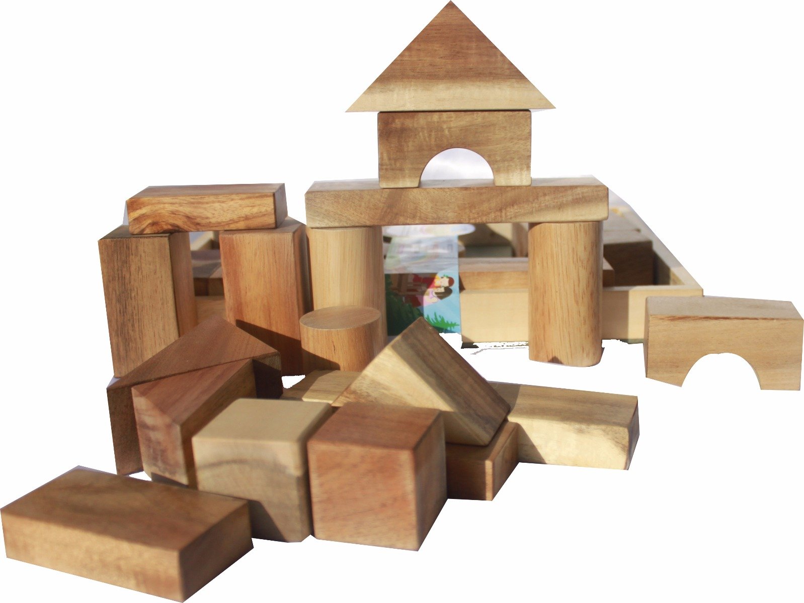 Toys Natural Wood Blocks 34 Pcs