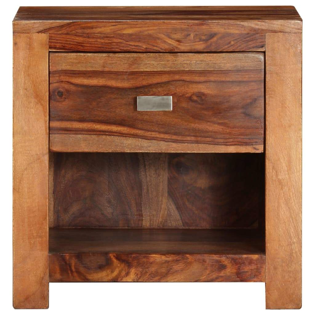 vidaxl35- Nightstand With 1 Drawer Solid Sheesham Wood