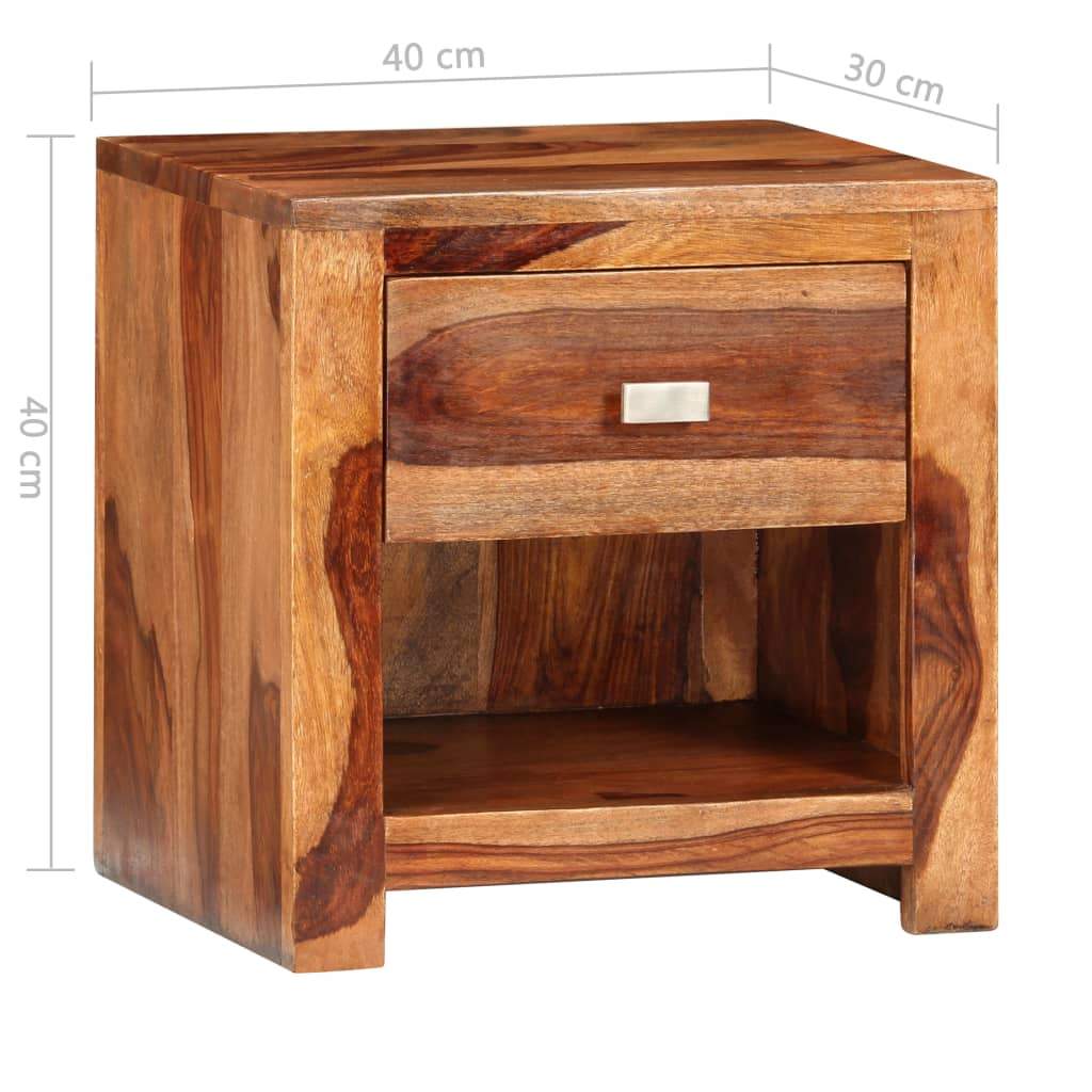 vidaxl35- Nightstand With 1 Drawer Solid Sheesham Wood