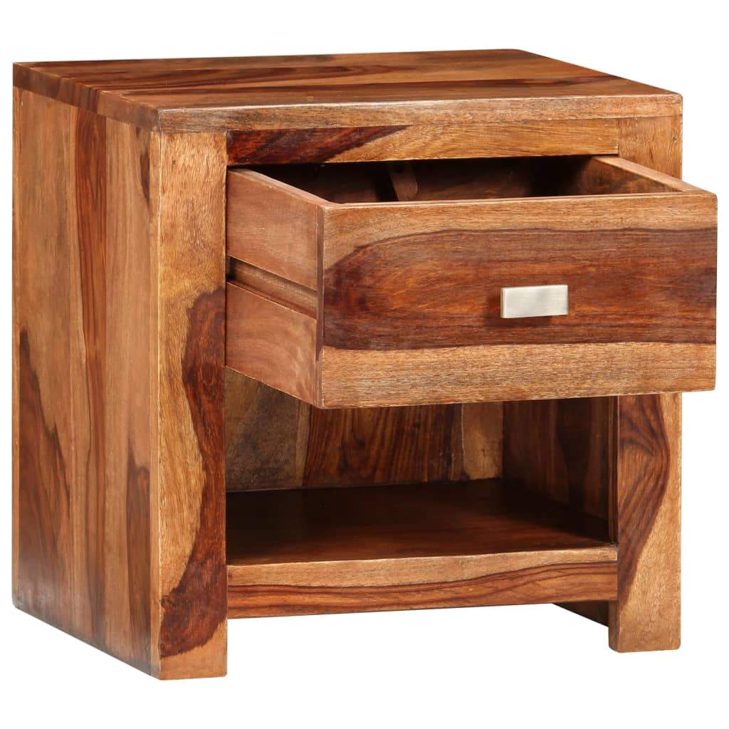 vidaxl35- Nightstand With 1 Drawer Solid Sheesham Wood