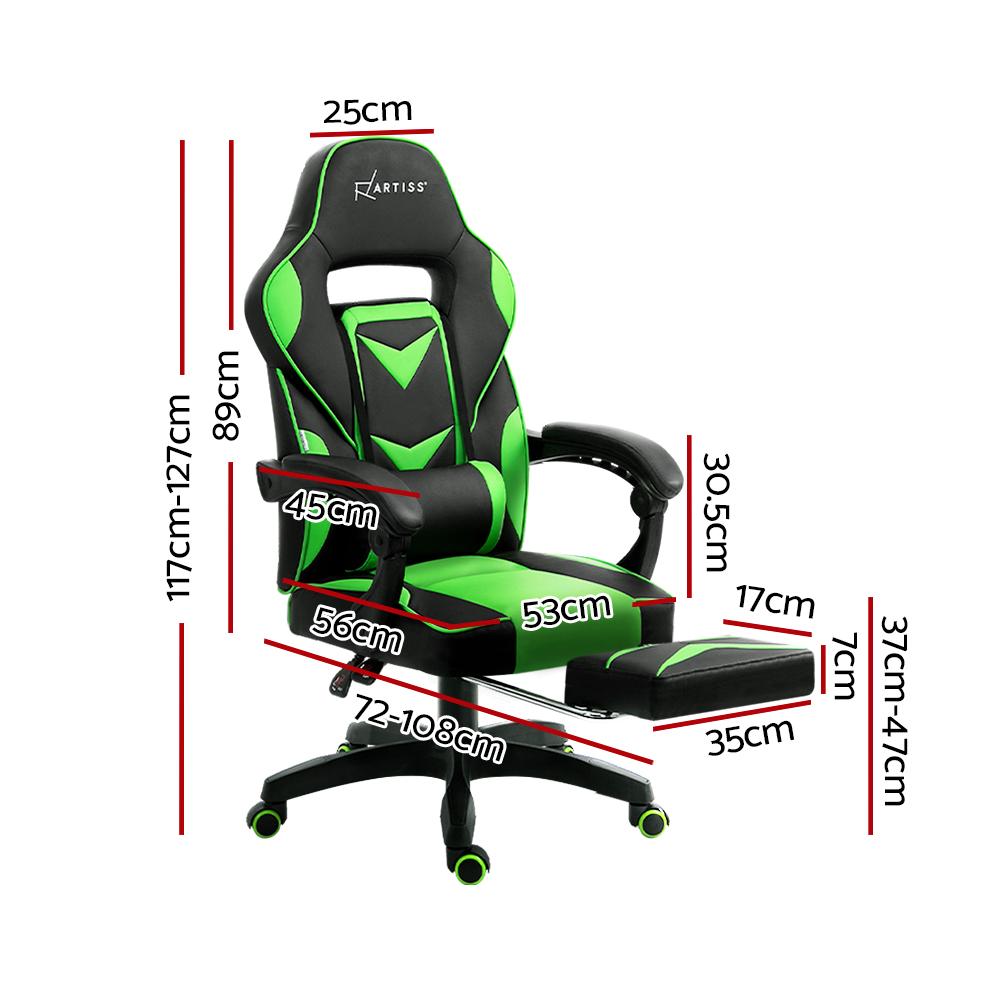 Fatherday-furniture Office Chair Computer Desk Gaming Chair Study Home Work Recliner Black Green