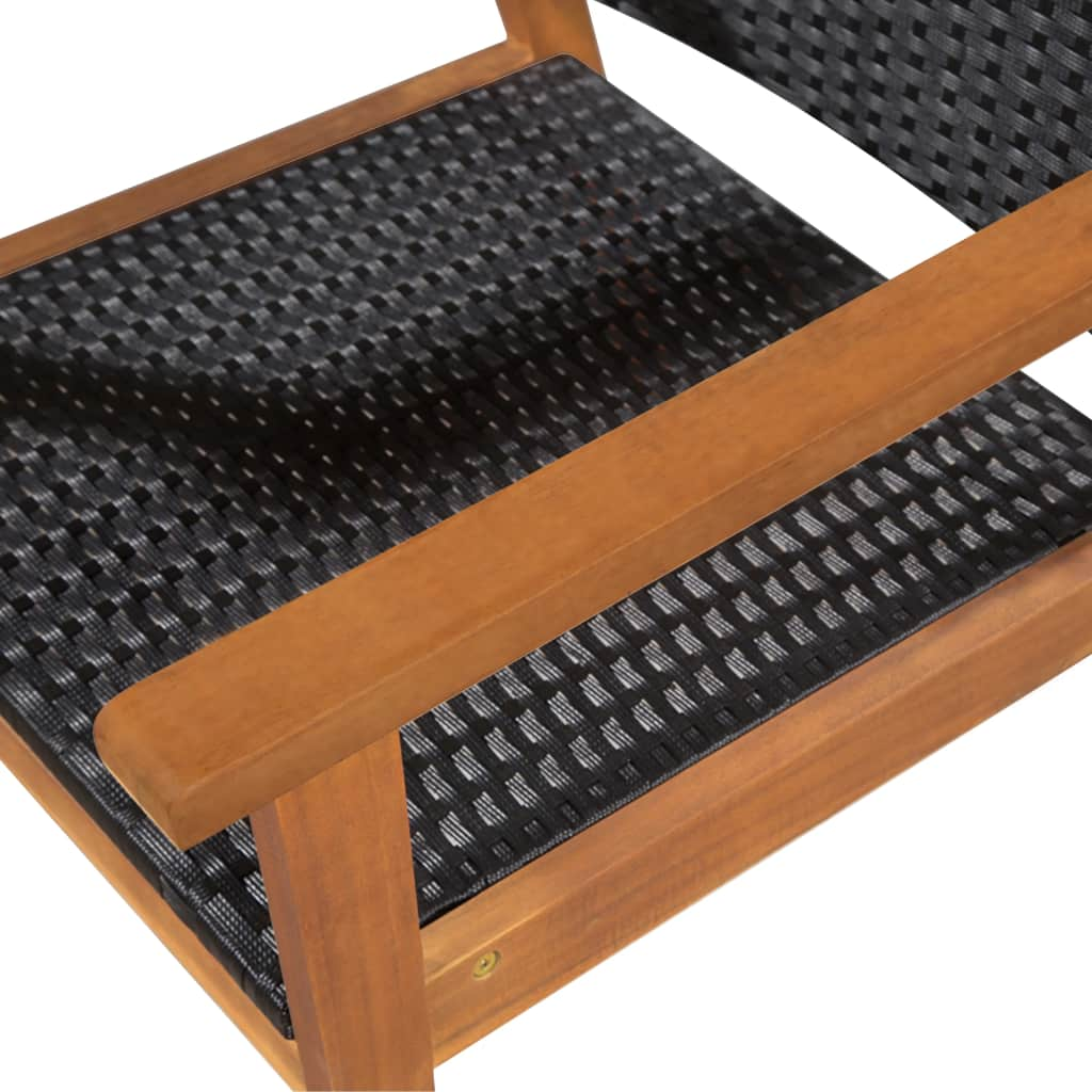 Outdoor Chairs 2 pcs Poly Rattan Black and Brown