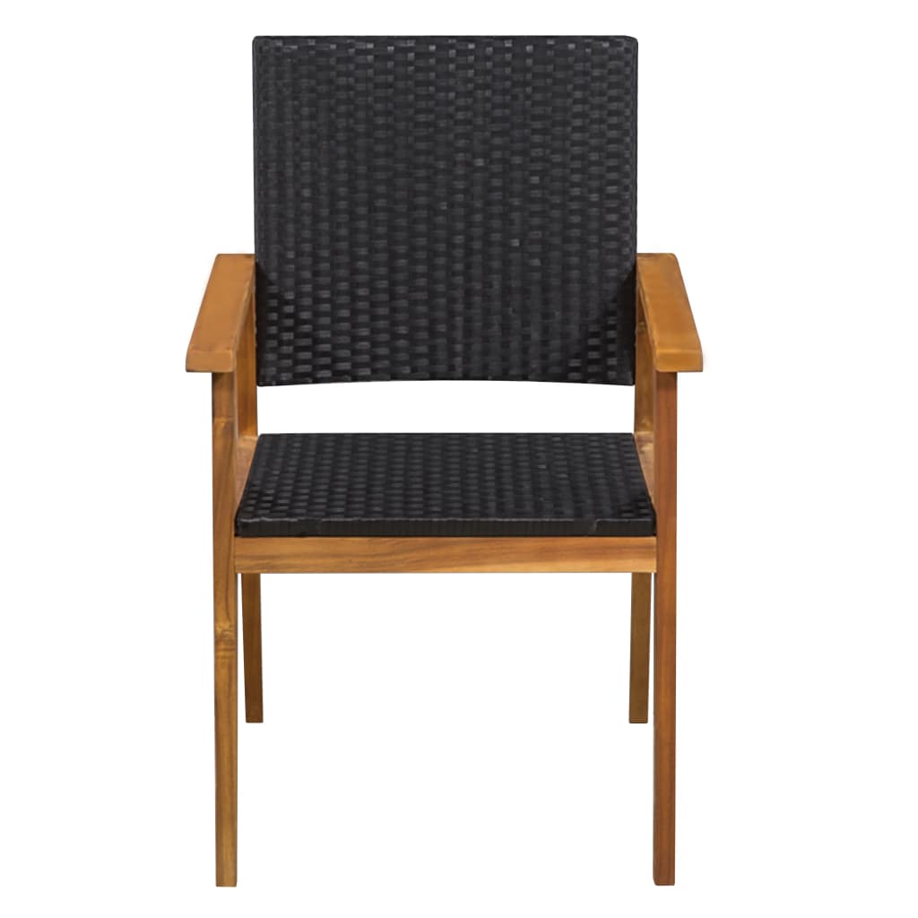 Outdoor Chairs 2 pcs Poly Rattan Black and Brown