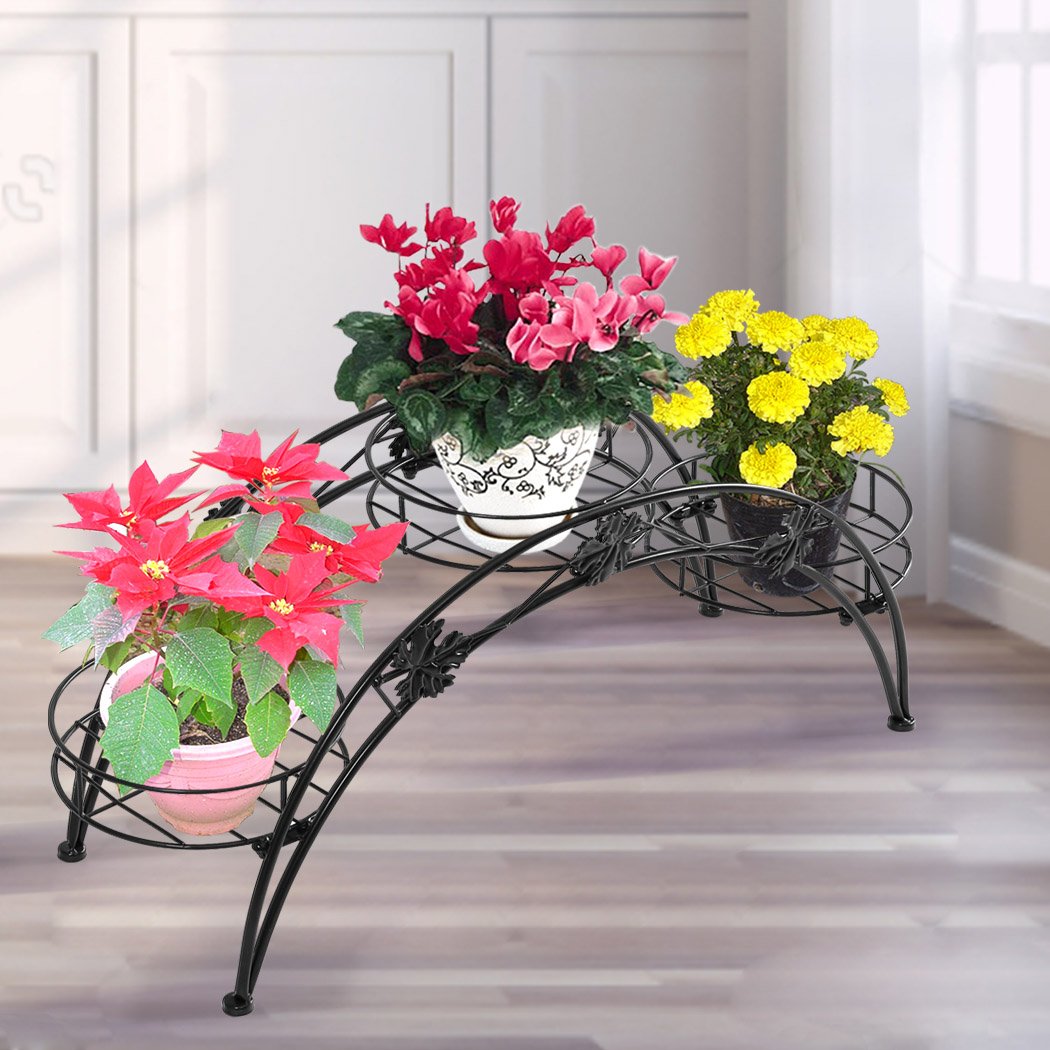 Garden / Agriculture Outdoor Indoor Metal Flower Pots Rack Corner Planter Shelf