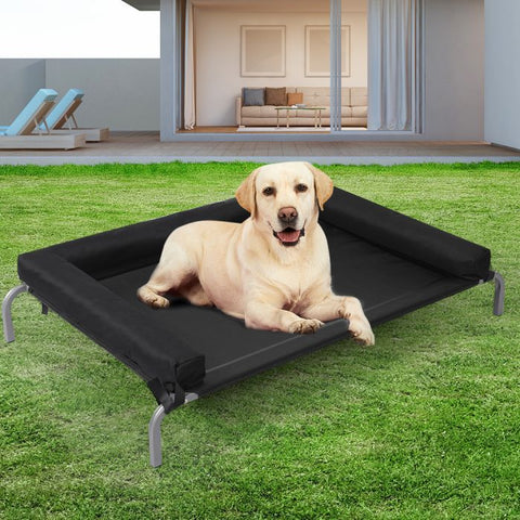 Pet Bed Trampoline Hammock Raised Heavy Duty Black XL