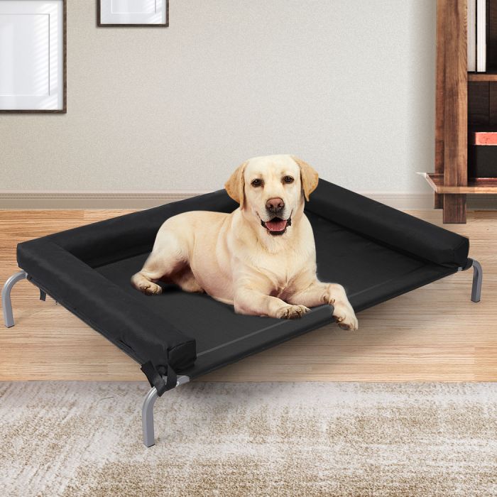 Pet Bed Trampoline Hammock Raised Heavy Duty Black XL