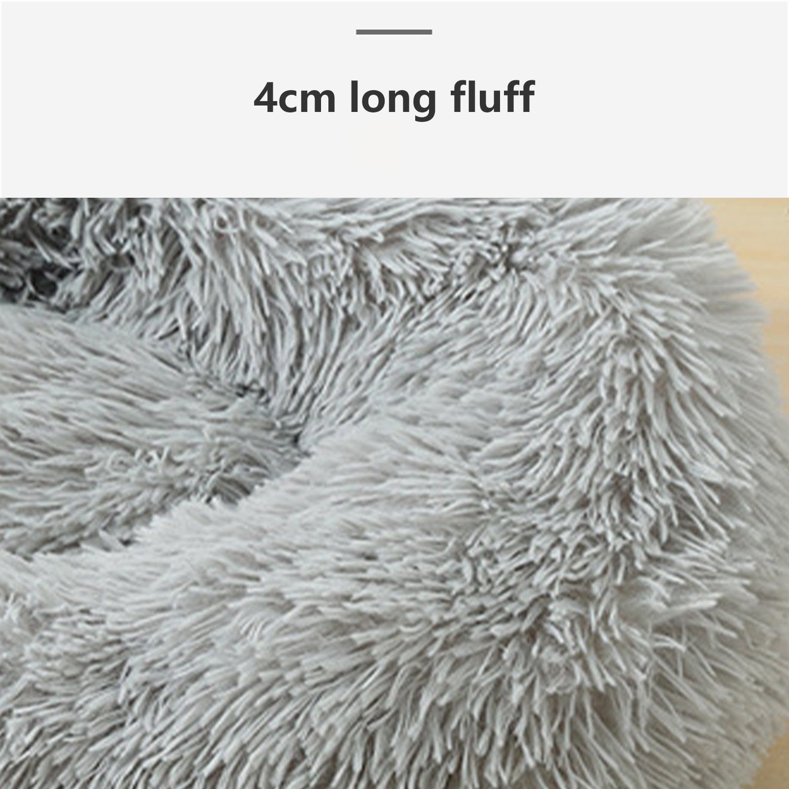 Pet Dog Bed Bedding Warm Plush Round Comfortable Dog Nest Light Grey Large 90cm Large