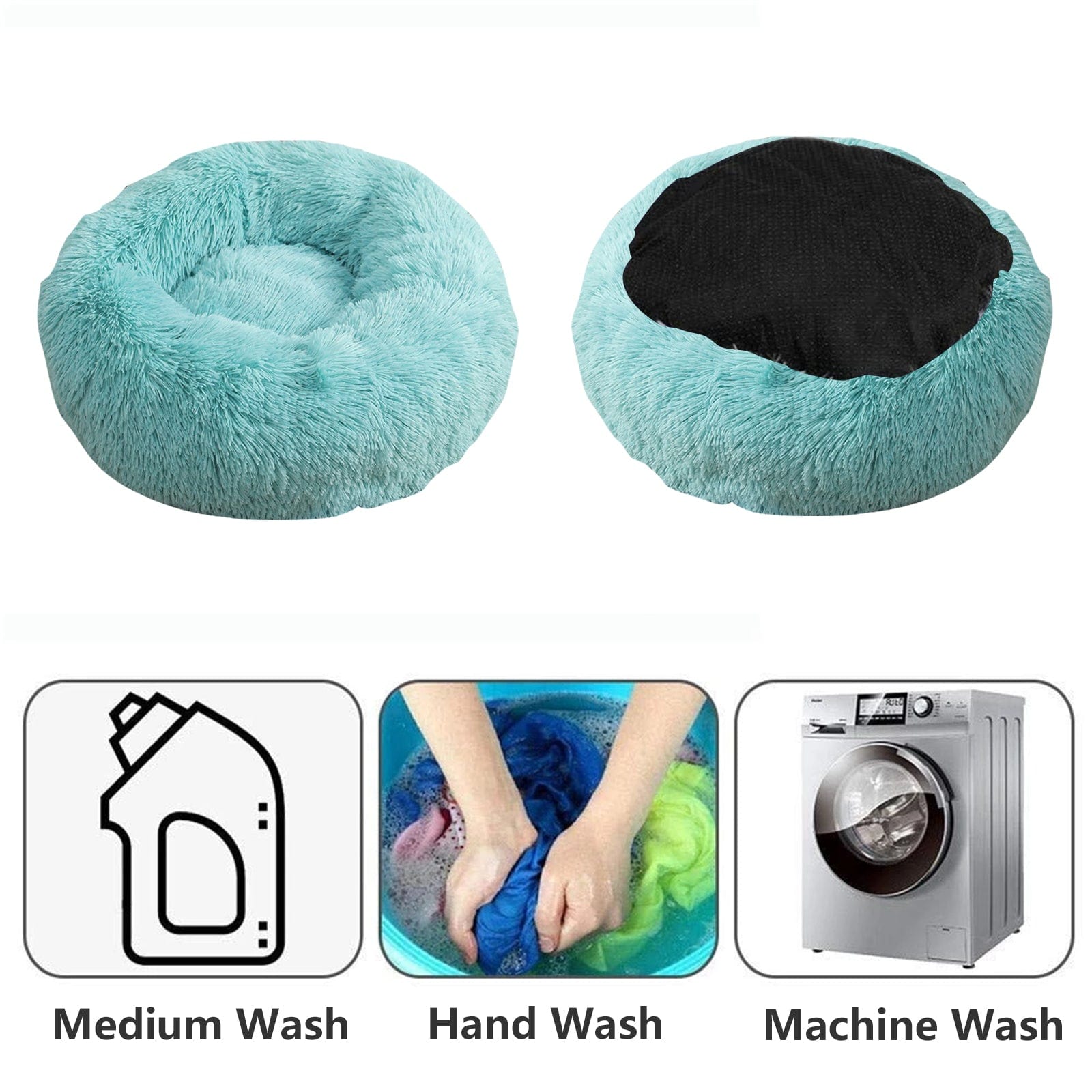 Pet Dog Bedding Warm Plush Round Comfortable Nest Comfy Sleeping kennel Green Large 90cm