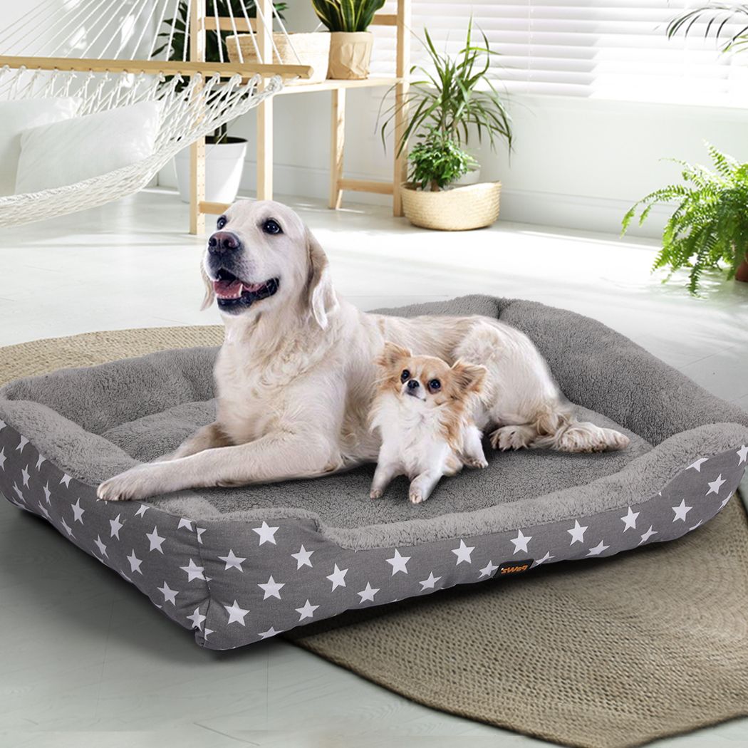 Pet Dog Cat Bed Deluxe Soft Cushion Lining Warm Kennel