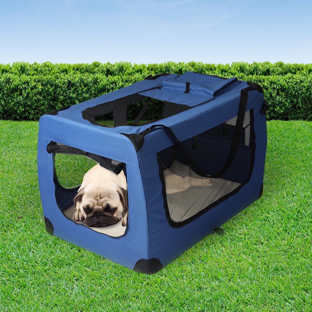 Pet Products Pet Travel Carrier Kennel Folding Soft Sided Dog Crate For Car Cage Large M