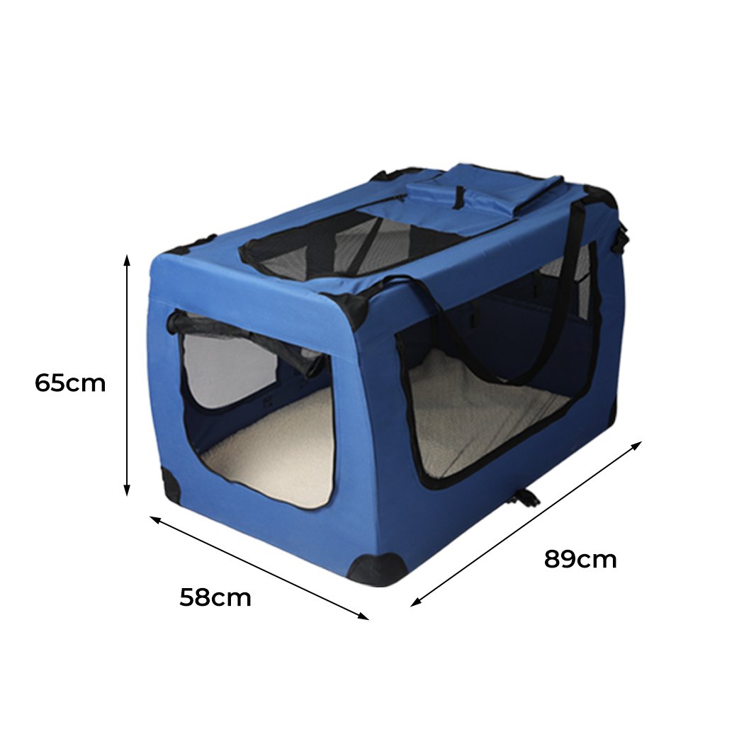 Pet Products Pet Travel Carrier Kennel Folding Soft Sided Dog Crate For Car Cage Large M