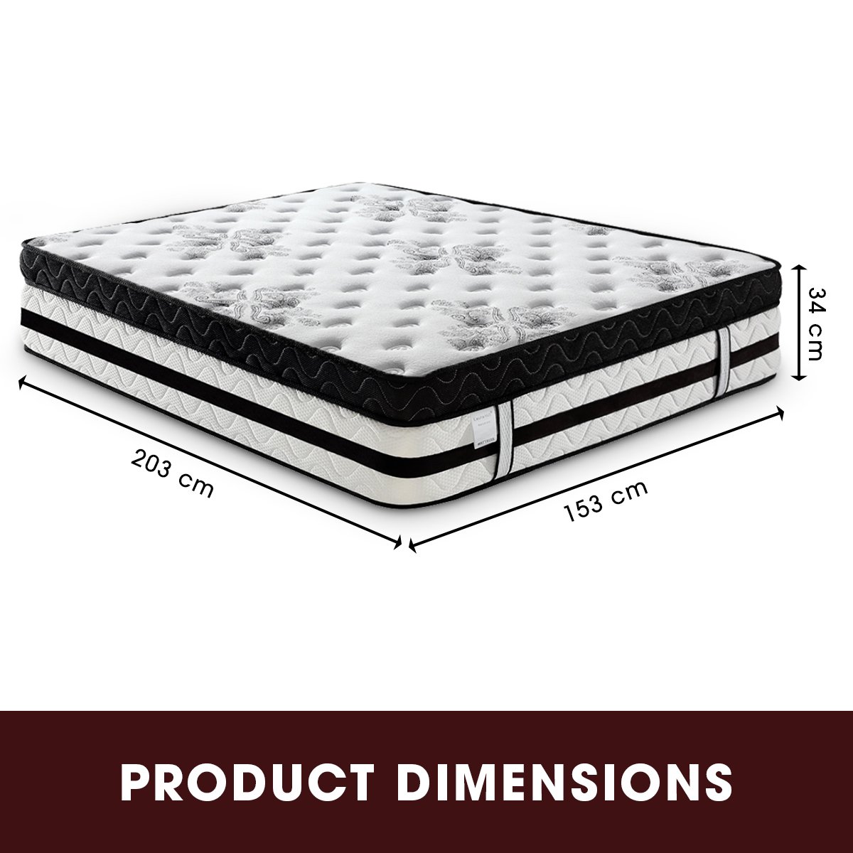 bedding Queen Mattress  with Euro Top - 34cm