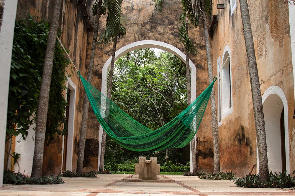 Queen Size Cotton Mexican Hammock in Jardin Colour