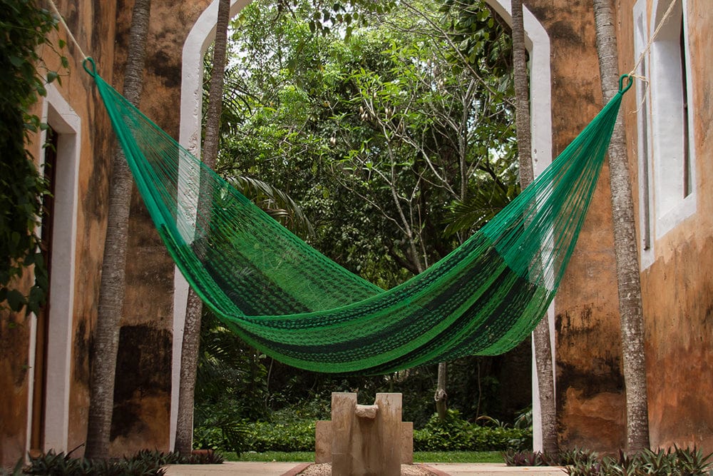 Queen Size Cotton Mexican Hammock in Jardin Colour