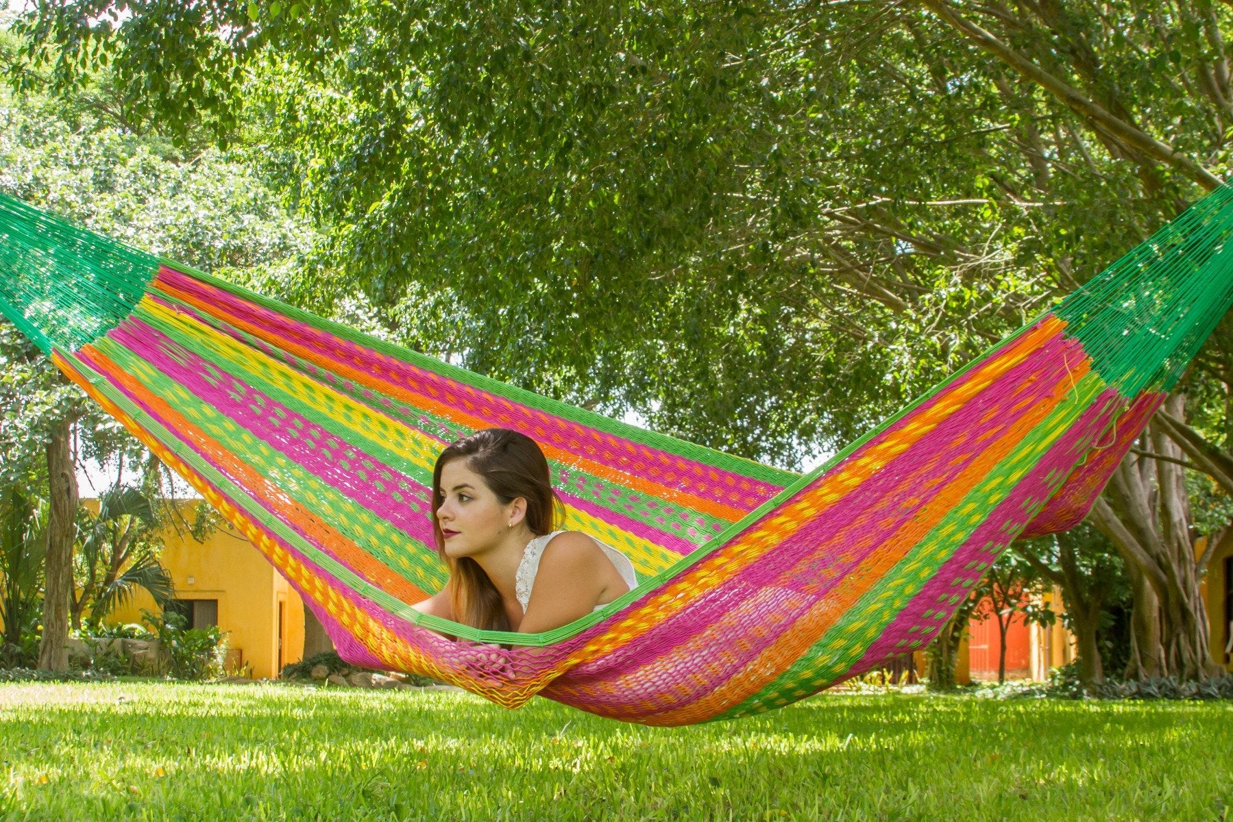 Home & Garden Queen Size Outdoor Cotton Hammock in Radiante