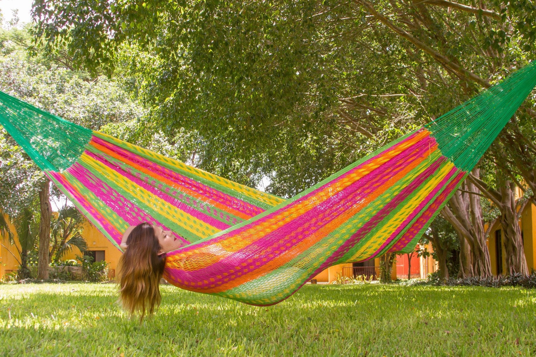 Home & Garden Queen Size Outdoor Cotton Hammock in Radiante