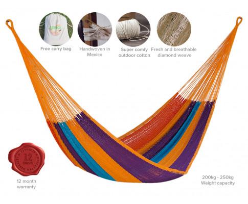 Hammock Queen Size Outoor Cotton Mayan Legacy Mexican Hammock in Alegra