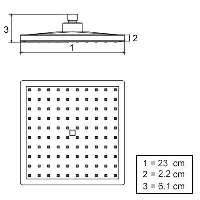 Bathroom Accessories Rain Showerhead -230mm Squared