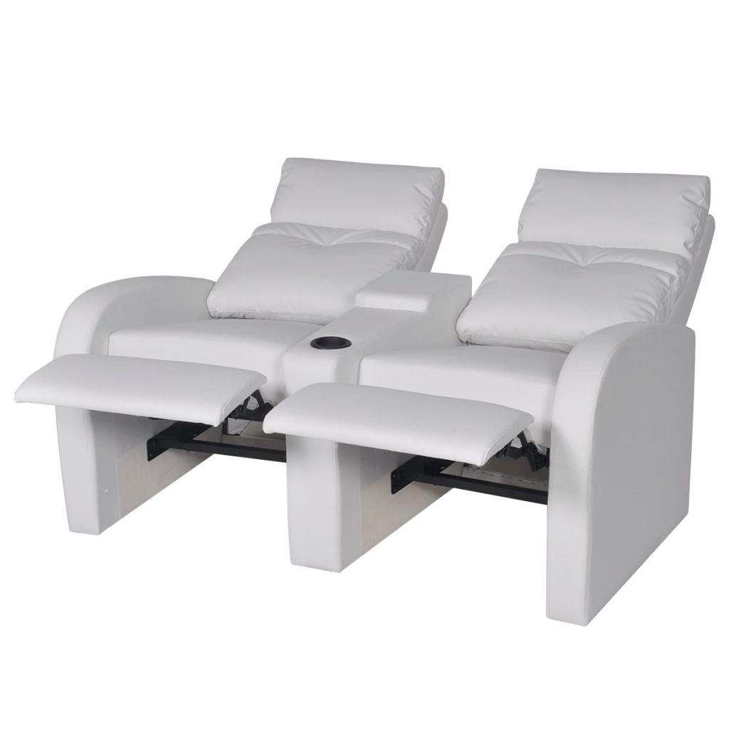 Recliner 2-seat Artificial Leather White