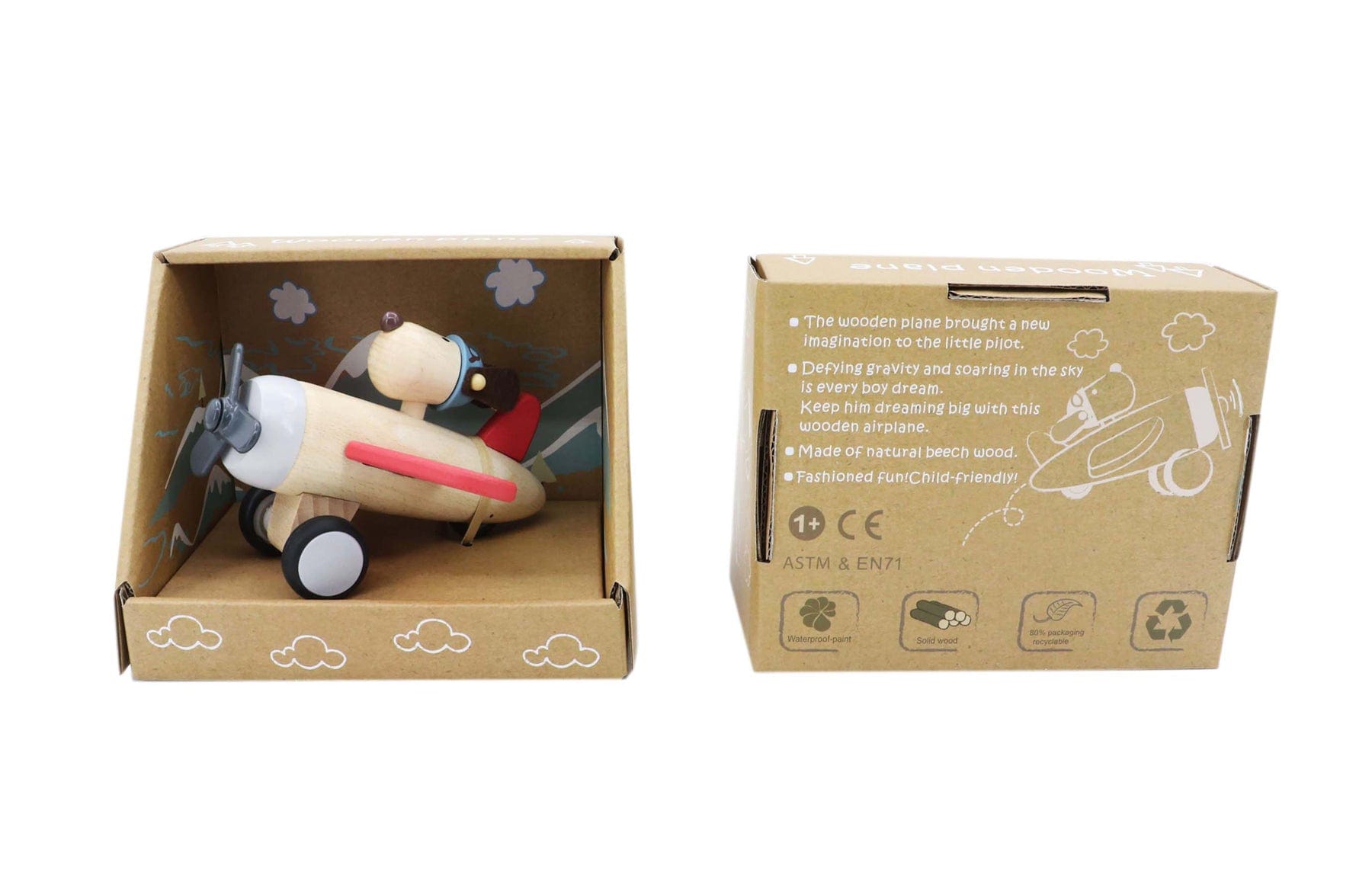 Retro Md Plane With Cute Dog Drive Green