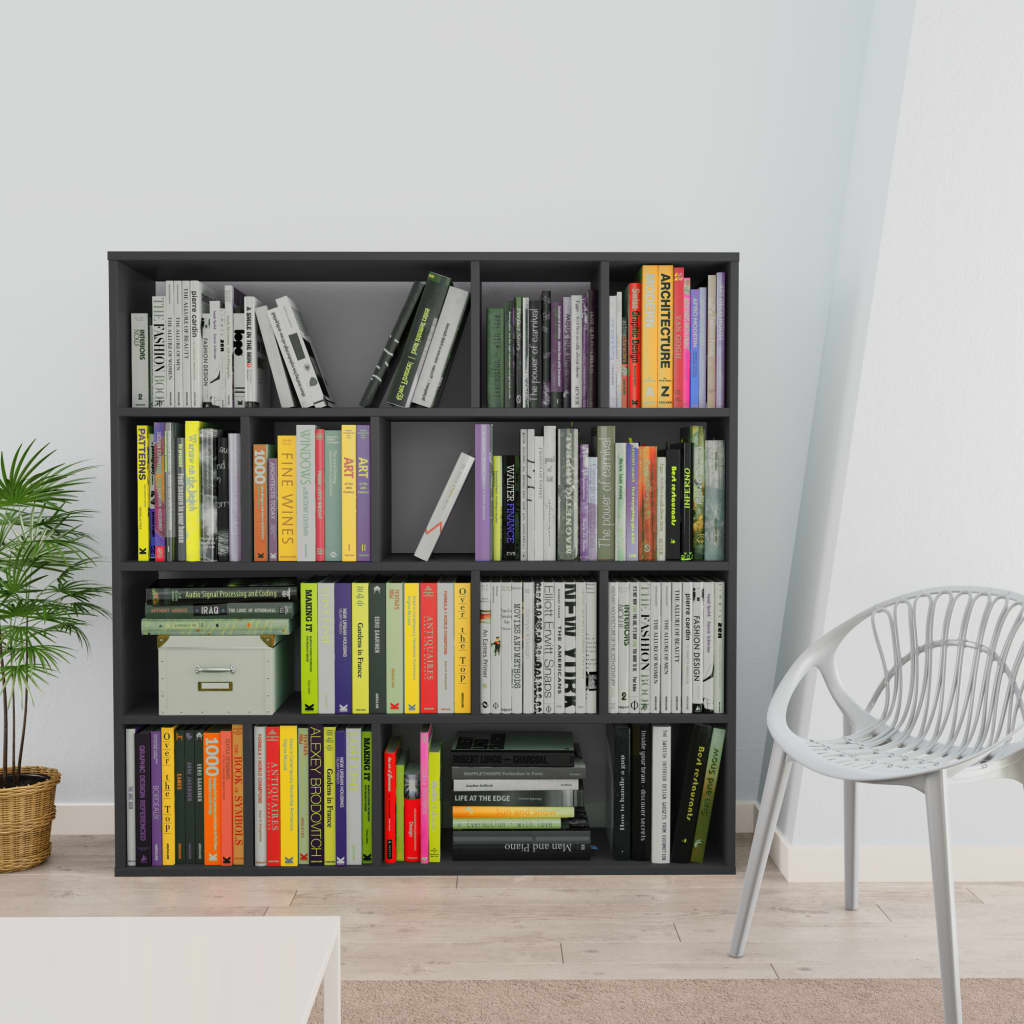 Room Divider/Book Cabinet Grey 110x24x110 cm Chipboard