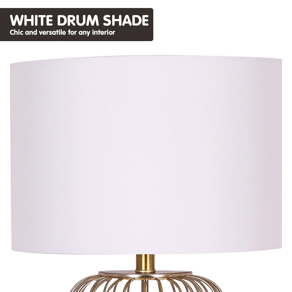 Rose Gold Table Lamp With Linen Drum Shade