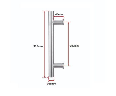 Round 300mm Push Pull Stainless Steel Door Handle