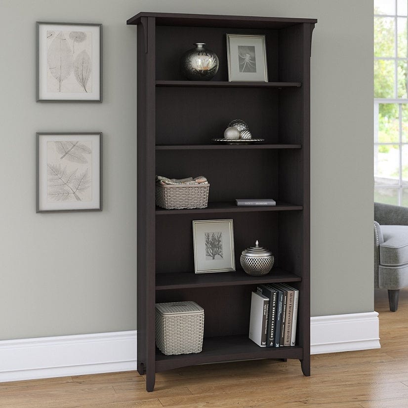 Salinas 5 Shelf Bookcase White/Black