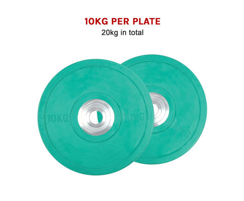 Set of 2 x 10KG Rubber Bumper Weight Plate